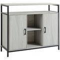 Comoda moderna din lemn cu rafturi, 100x34x87.2cm, gri deschis