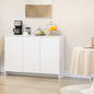 Bufet Modern cu 12 Rafturi Interioare  din PAL pentru Bucatarie, Sufragerie si Hol, 120x35x85 cm, Alb