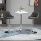 Set 2 Scaune de Bar Pivotante Reglabile in Inaltime din Imitatie de Piele Gri