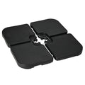 Bază  pentru Umbrelă Set 4 Bucăți Stivuibile cu Mânere Integrate, în HDPE, 100x100x8 cm, Negru