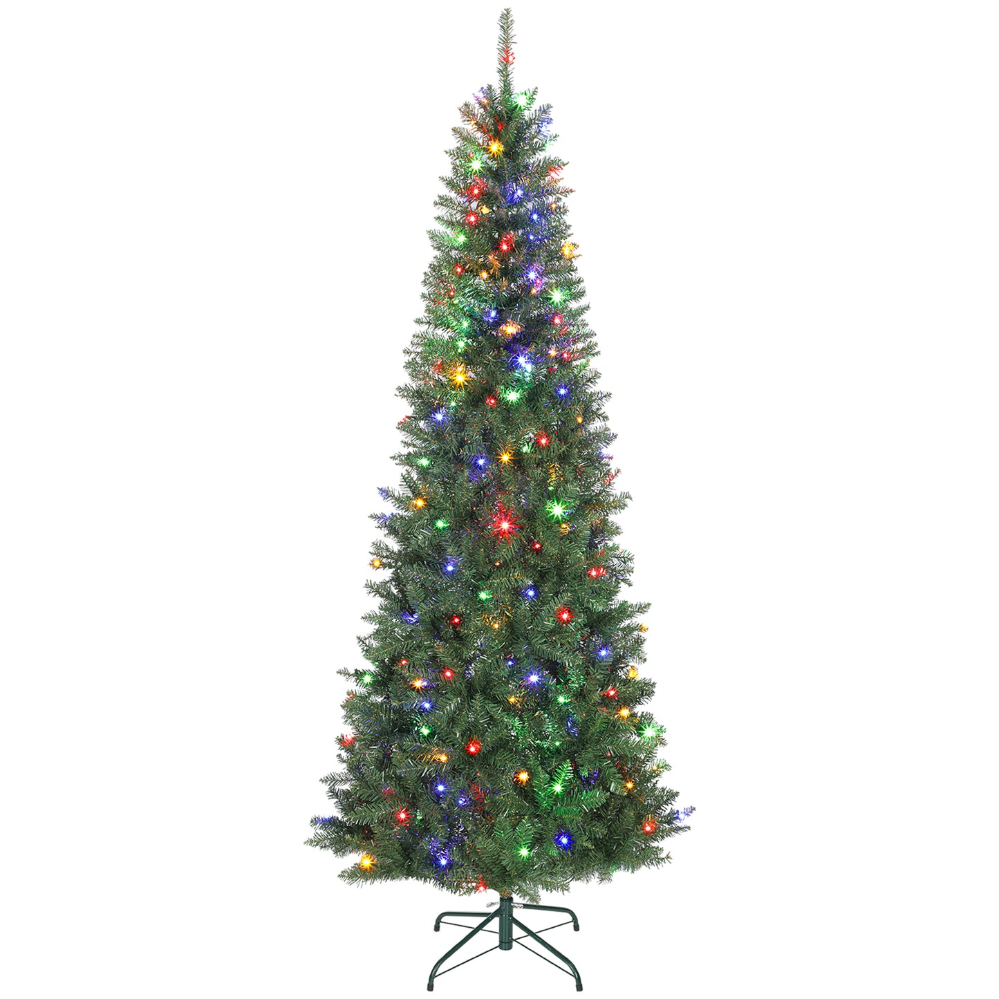 Brad de Crăciun de 210 cm cu 350 de lumini albe și colorate, 9 moduri de iluminare