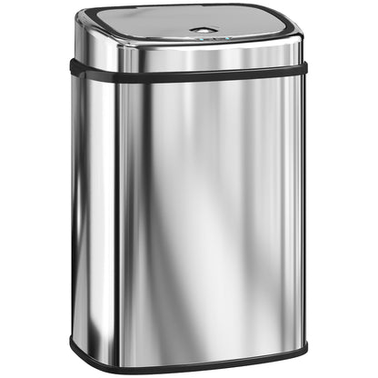 Coș de gunoi cu senzor infraroșu 50L, 2 moduri de deschidere, oțel inoxidabil, argintiu