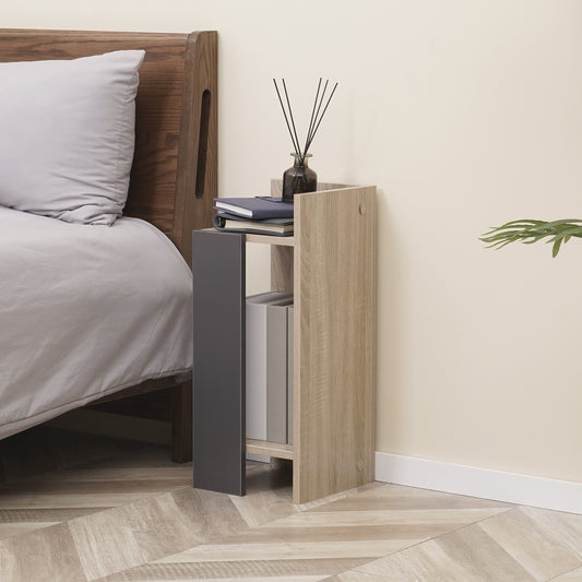 Set 2 Noptiere Moderne – Gri cu Polita Deschisa