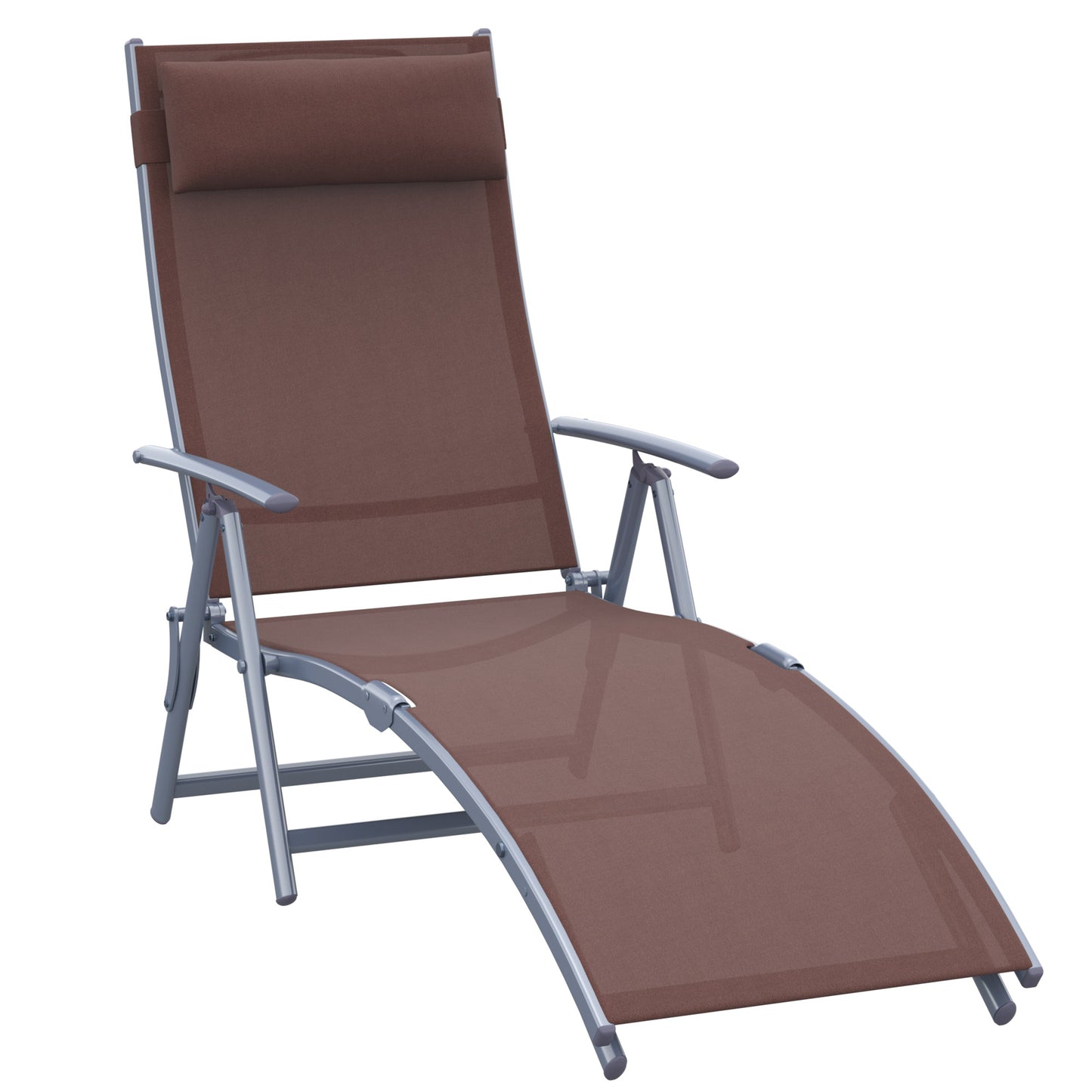 Sezlong Relax Rabatabil Pliabil Schelet in Metal 137x63.5x100.5cm Maro