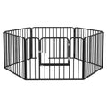 țarc pentru câini cu 6 panouri modulare pentru interior și exterior, din oțel, 164x83x60 cm, negru
