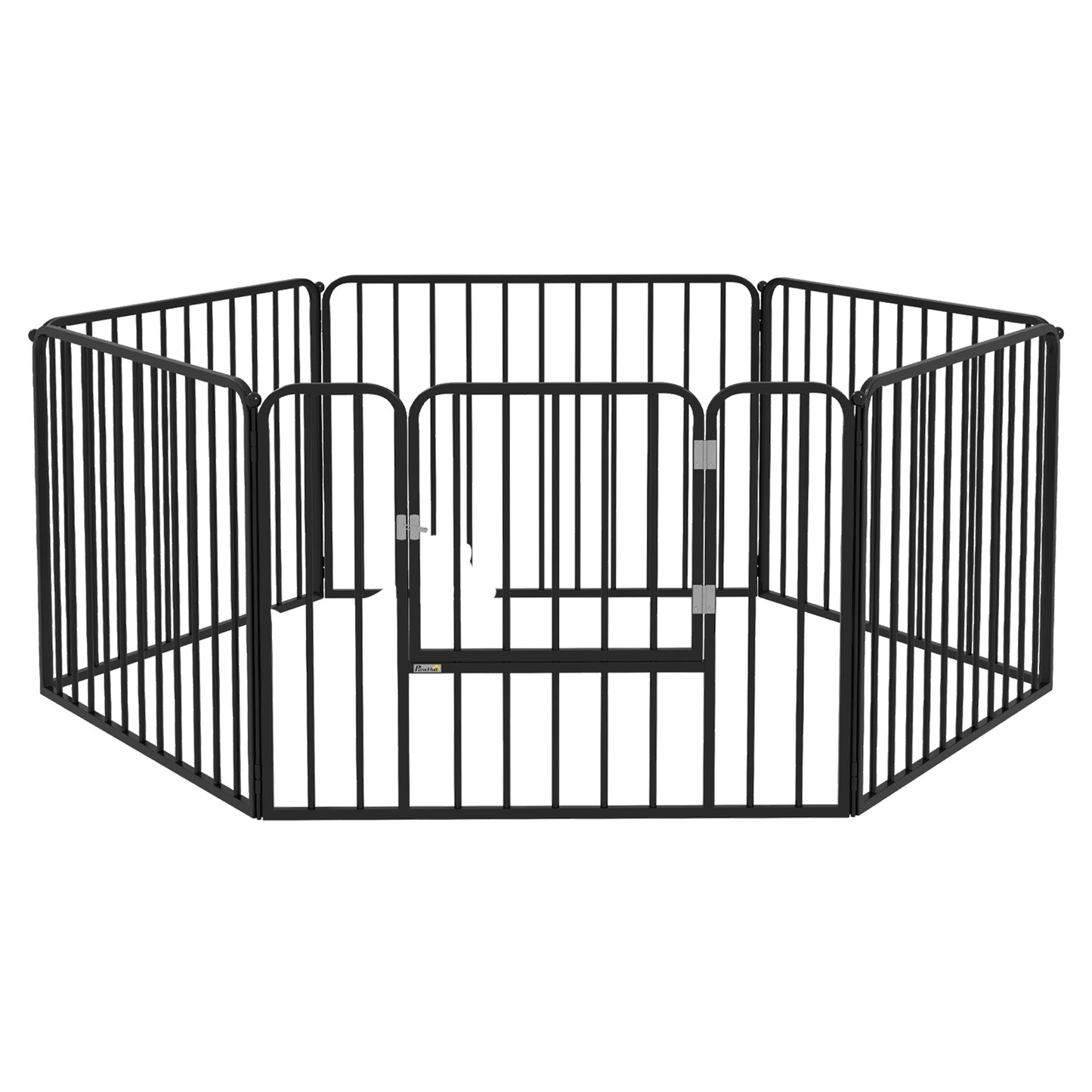 țarc pentru câini cu 6 panouri modulare pentru interior și exterior, din oțel, 164x83x60 cm, negru