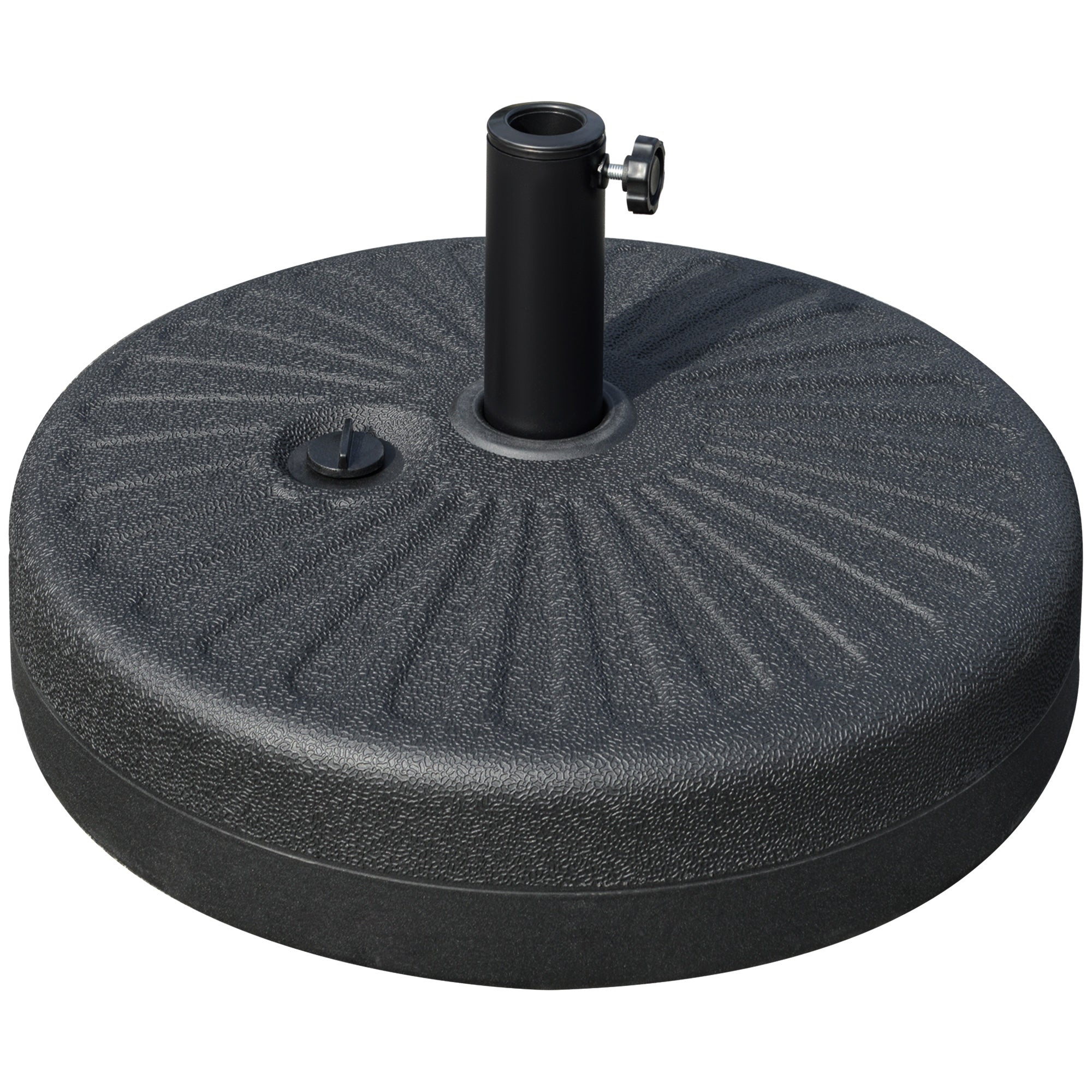 Baza pentru Umbrela de Gradina cu Stalp Central Φ3.8cm si 4.8cm, Soclu pentru Umbrela care se Umple cu Apa sau Nisip, Negru