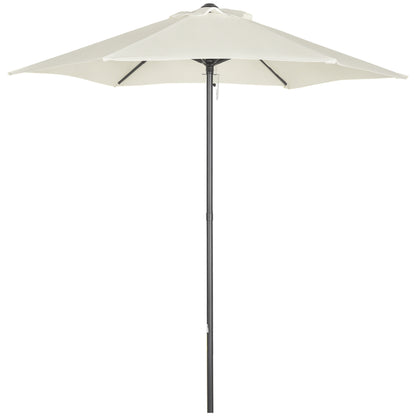 Outusnny Umbrela 2x2 m de Gradina cu Stalp Central, Umbrela pentru Exterior din Aluminiu, Bej