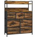 Comodă cu 7 Sertare Detașabile cu 2 Rafturi Industrial din Lemn și Oțel, 79x29x101 cm, Maro și Negru