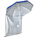 Umbrelă de Plajă cu Acoperiș Înclinabil la 45°, Ferestre și 2 Buzunare, Ø191x211 cm, Albastru