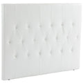 Căpătâi Pat Matrimonial Capitonată cu Design cu Nasturi, Spătar Pat din Piele PU și MDF, 160x7x120 cm, Alb
