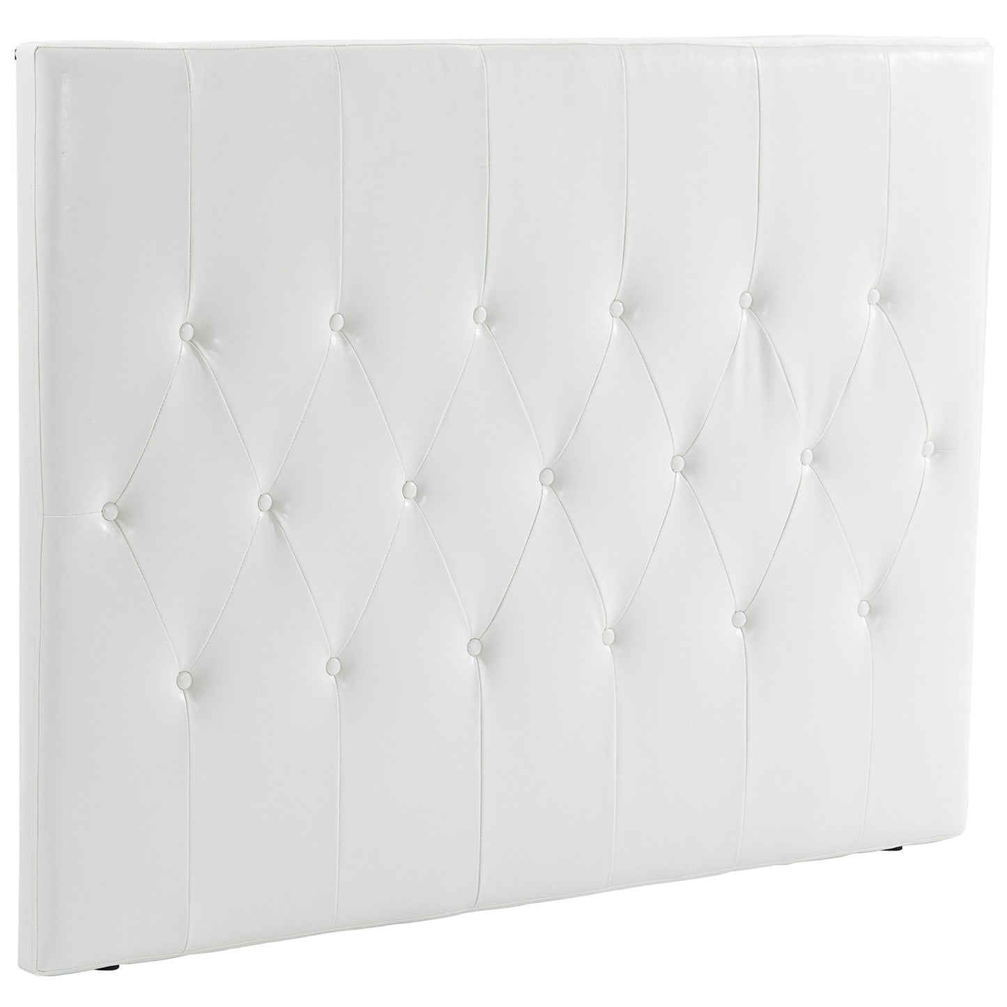 Căpătâi Pat Matrimonial Capitonată cu Design cu Nasturi, Spătar Pat din Piele PU și MDF, 160x7x120 cm, Alb