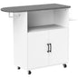 Dulap Mobil pentru Călcat cu 2 Uși și Spațiu Deschis, 125x43.5x102.5 cm, Alb