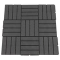 Set 9 Caramizi de Cuplat pentru Terasa 30x30x2cm, 0.81 mq, Negru