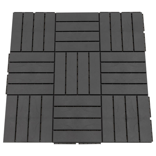 Set 9 Caramizi de Cuplat pentru Terasa 30x30x2cm, 0.81 mq, Negru