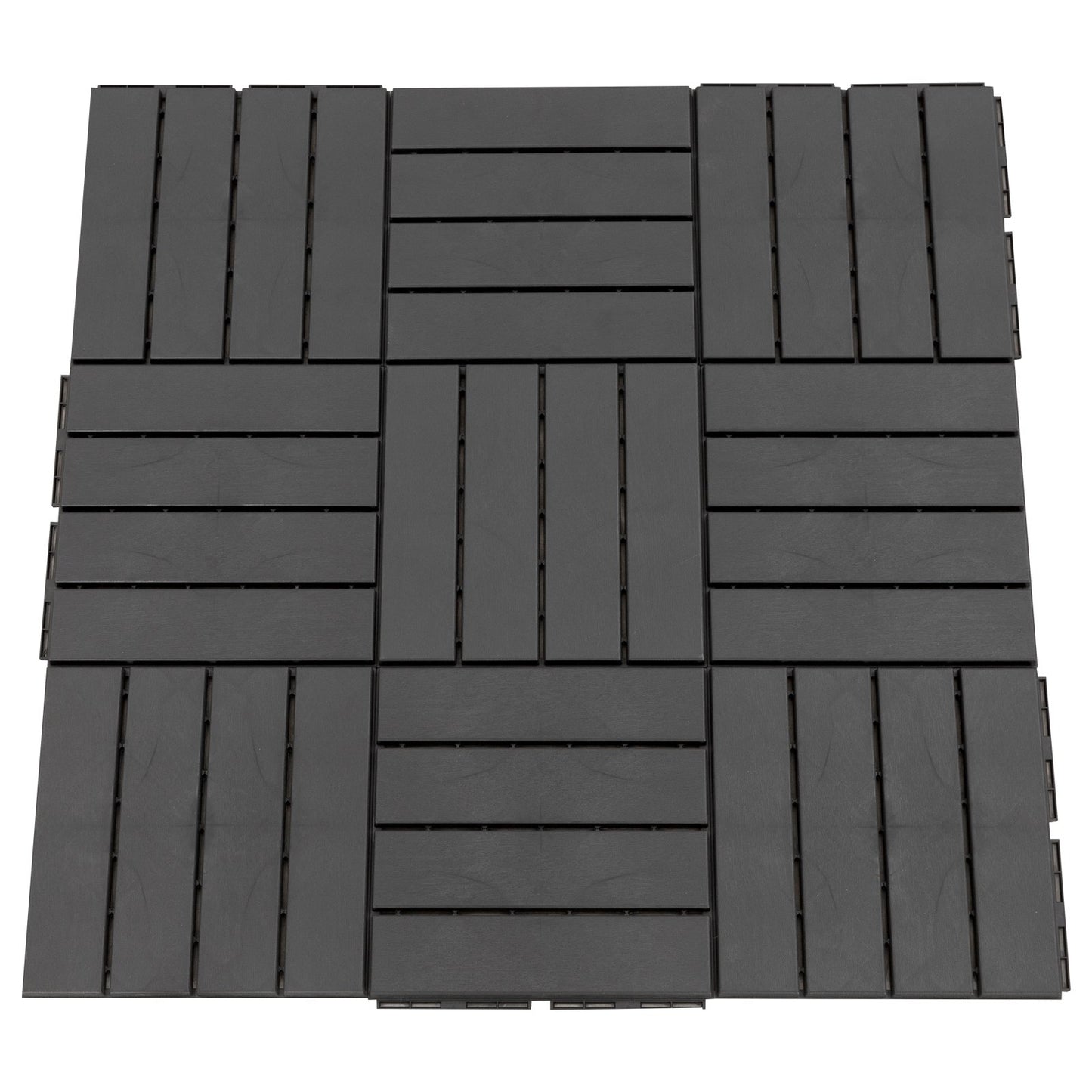Set 9 Caramizi de Cuplat pentru Terasa 30x30x2cm, 0.81 mq, Negru