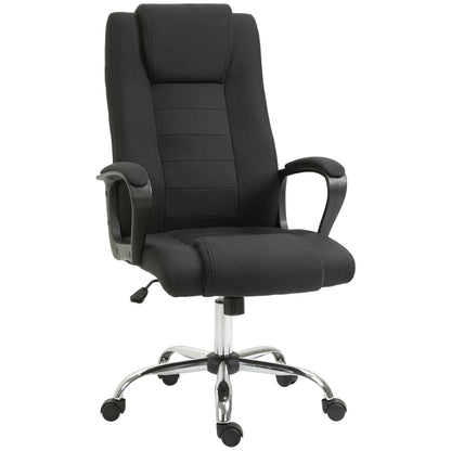 Scaun de Birou Ergonomic, Basculant și Căptușit, cu Înălțime Reglabilă, 62 x 76 x 110-119 cm, Negru