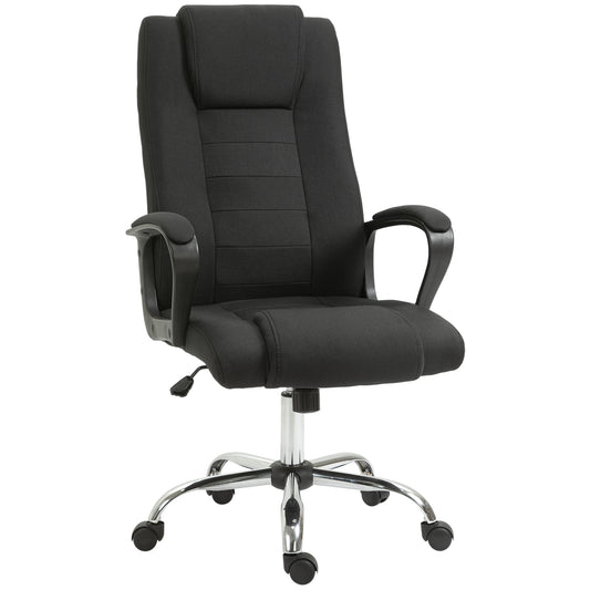 Scaun de Birou Ergonomic, Basculant și Căptușit, cu Înălțime Reglabilă, 62 x 76 x 110-119 cm, Negru