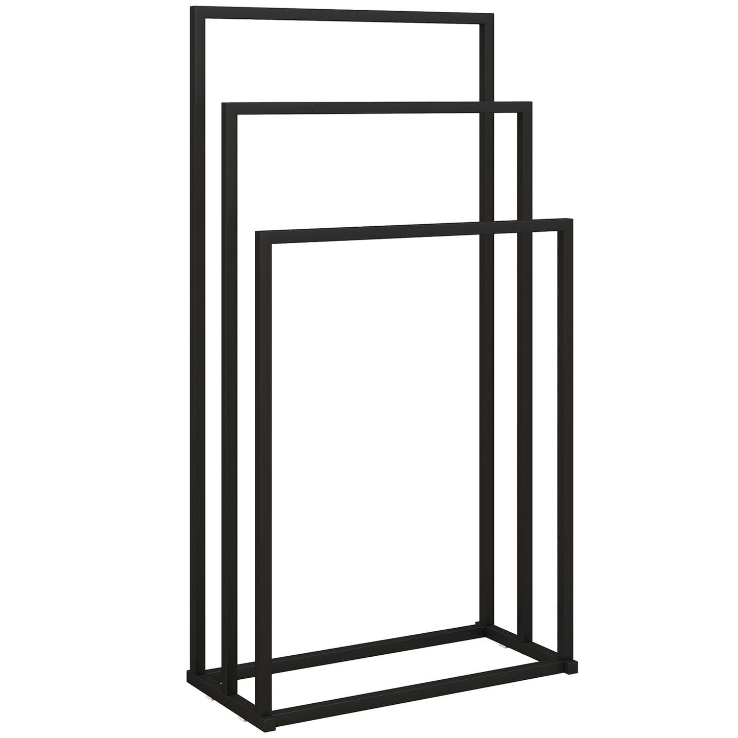 Suport pentru prosoape autoportant cu 3 brațe din oțel, 45x21.5x85 cm