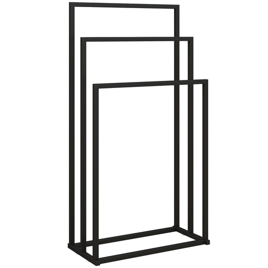 Suport pentru prosoape autoportant cu 3 brațe din oțel, 45x21.5x85 cm