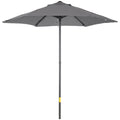 Umbrela de Gradina inclinabila, cu Orificiu de Ventilatie si 6 Brate, Ø196x204 cm, Gri
