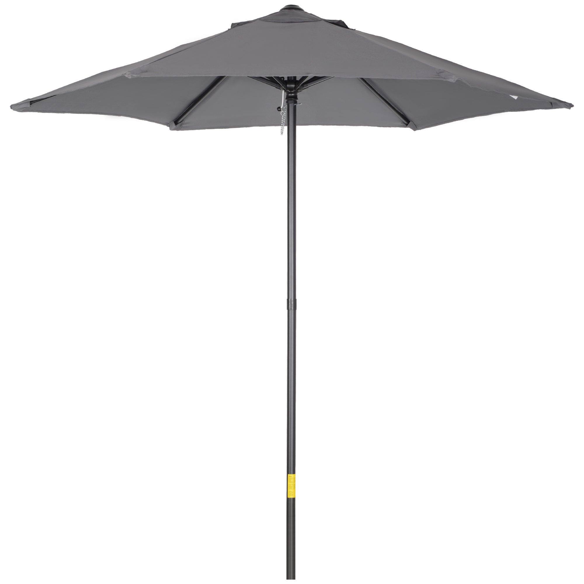 Umbrela de Gradina inclinabila, cu Orificiu de Ventilatie si 6 Brate, Ø196x204 cm, Gri