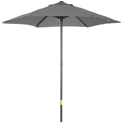 Umbrela de Gradina inclinabila, cu Orificiu de Ventilatie si 6 Brate, Ø196x204 cm, Gri