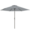 Umbrelă de Grădină 3x3 m Înclinabilă cu Sistem de Deschidere cu Manivelă, din Metal și Poliester, Gri