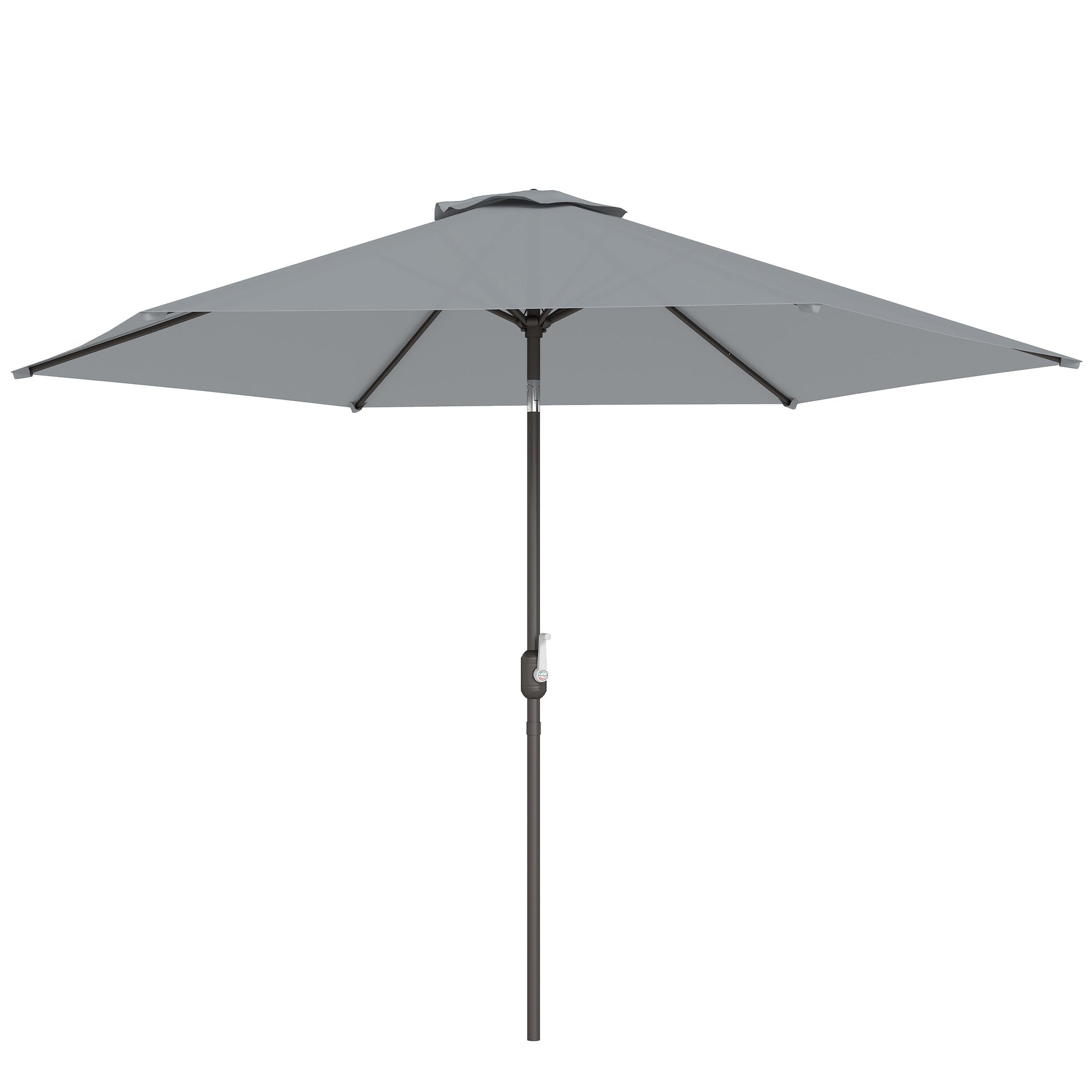 Umbrelă de Grădină 3x3 m Înclinabilă cu Sistem de Deschidere cu Manivelă, din Metal și Poliester, Gri