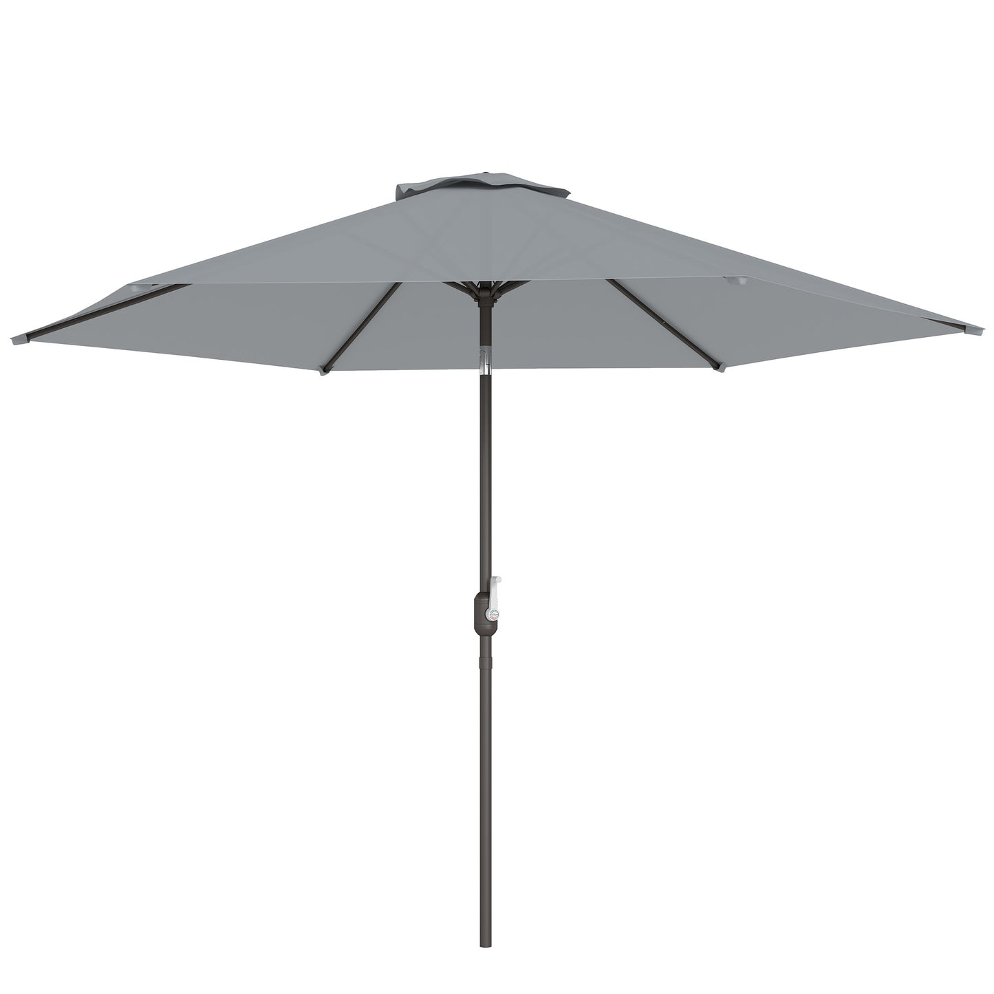 Umbrelă de Grădină 3x3 m Înclinabilă cu Sistem de Deschidere cu Manivelă, din Metal și Poliester, Gri