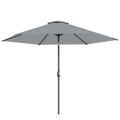 Umbrelă de Grădină 3x3 m Înclinabilă cu Sistem de Deschidere cu Manivelă, din Metal și Poliester, Gri