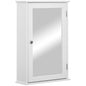 Mobilier Baie Suspendat cu Oglinda si Usa cu Inchidere Magnetica, 41x14x60cm - Alb