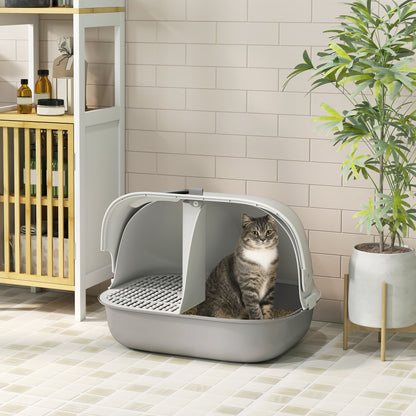 Litiera inchisa Pisici 58×46×39 cm Gri