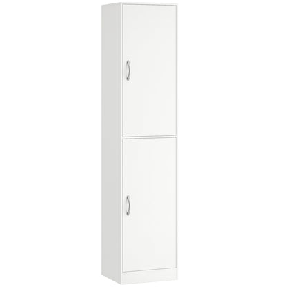 Bibliotecă Înaltă 180 cm, Raft Modern cu 5 Niveluri Reglabile, Mobilier Independent pentru Living, Dormitor, Birou, Alb