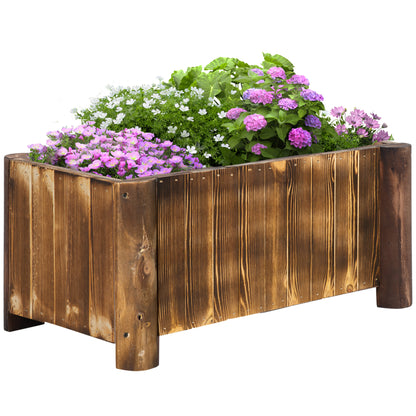 Ghiveci Rectangular pentru Plante din lemn de Brad, 70x35x30cm