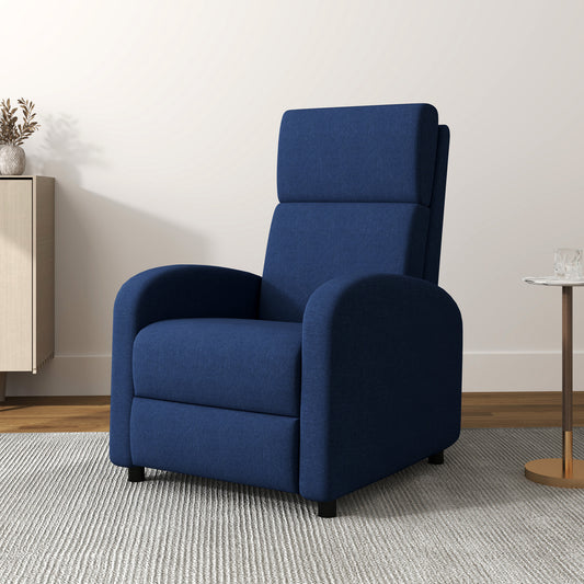 Fotoliu Relax Reclinabil Manual până la 160° cu Suport pentru Picioare, Albastru