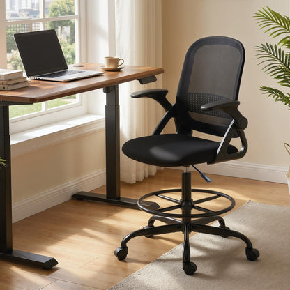 Scaun de birou ergonomic, înălțime reglabilă, negru