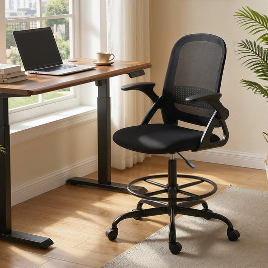 Scaun de birou ergonomic, înălțime reglabilă, negru