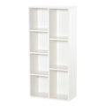 Bibliotecă din Lem Stil Vintage Cubica cu 7 Suporturi Diferite din MDF pentru Casă și Birou, 50x24x106 cm, Alb