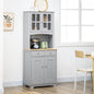 Bufet pentru Bucatarie, Mobilier din MDF, Dulap de Bucatarie in Stil Clasic, Gri, 68x39.5x170 cm