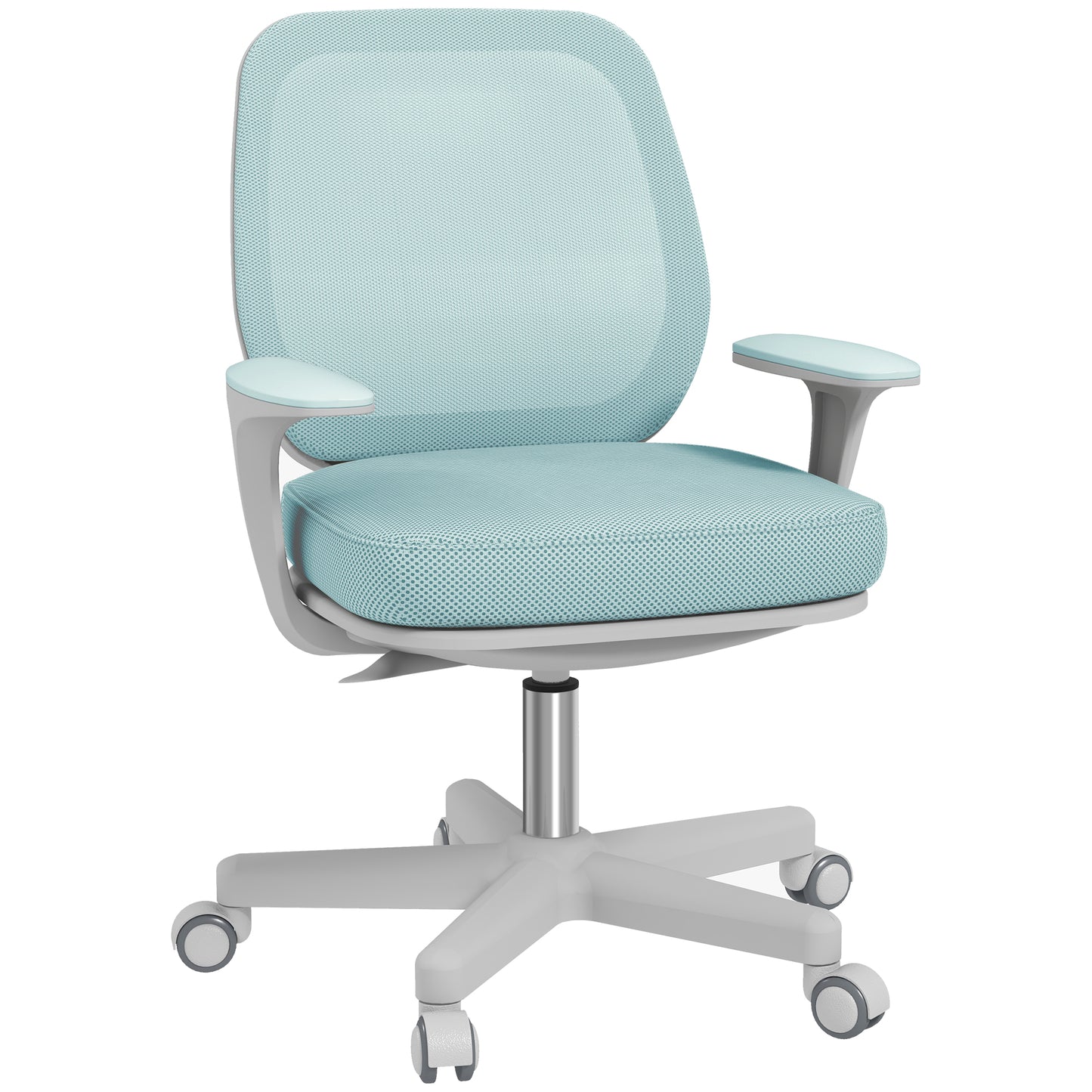 Scaun de Birou Ergonomic, Reglabil pe Înălțime cu Spătar Respirabil, 55x48x82.5-94.5 cm, Verde Deschis
