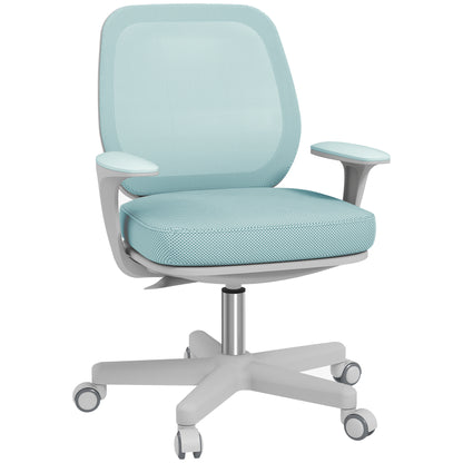 Scaun de Birou Ergonomic, Reglabil pe Înălțime cu Spătar Respirabil, 55x48x82.5-94.5 cm, Verde Deschis