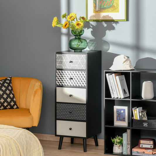 Mobila Comodă cu 5 sertare Mobilier modern pentru casa dimensiune 39.5x39.5x110 cm