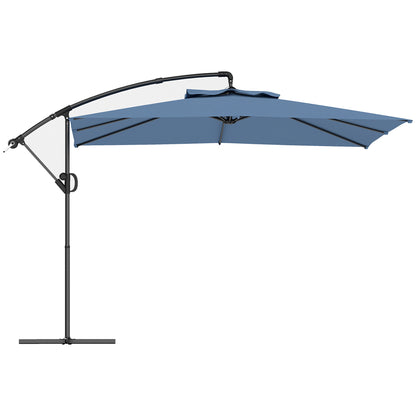 Umbrelă de Soare Suspendată cu Rotire la 360°, Mâner cu Manivelă și Înclinare, 300x325x230 cm, Kaki