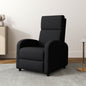 Fotoliu Relax Rabatabil Manual 160° cu Suport pentru Picioare, Fotoliu Ergonomic Tapițat cu Aspect de In pentru Dormitor, Birou, Living și Sufragerie, Negru