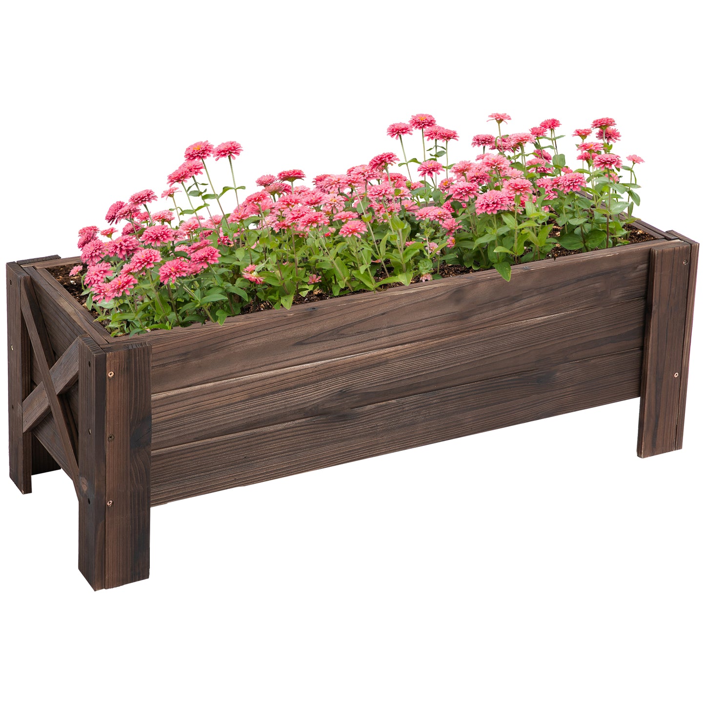 ghiveci din lemn pentru plante, 100x36.5x36 cm, maro