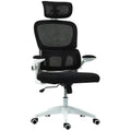 Scaun Ergonomic de Birou cu Înălțime Reglabilă, Brațe Rabatabile și Tetieră, 62x61x112-120 cm, Negru