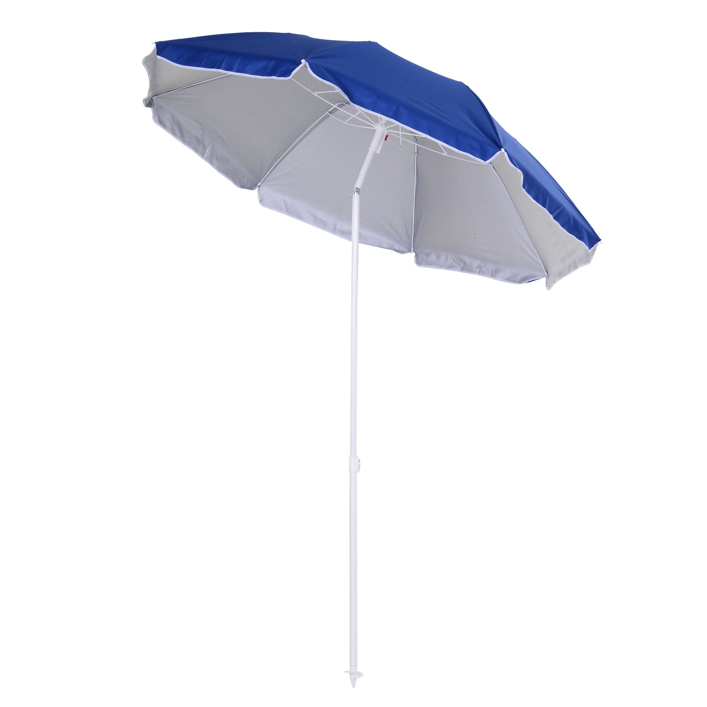 Umbrelă de Plajă Înclinabilă cu Strat Reflectorizant, din Oțel și Poliester, Ø1.7x2.05 m, Albastră