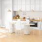 Set de 6 Scaune de Dining Moderne cu Spătar Înalt din Piele Ecologică și Oțel, 41x50x97 cm, Alb