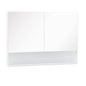 Dulap cu oglinda de perete cu lumini LED, raft deschis si raft intern reglabil, sticla si MDF, 80x15x60cm